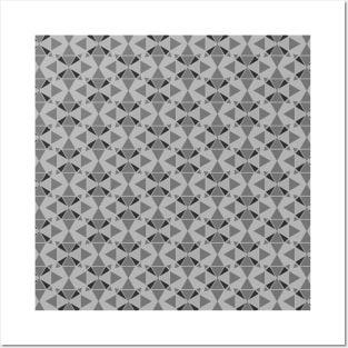 Black and grey geometrical shapes pattern Posters and Art